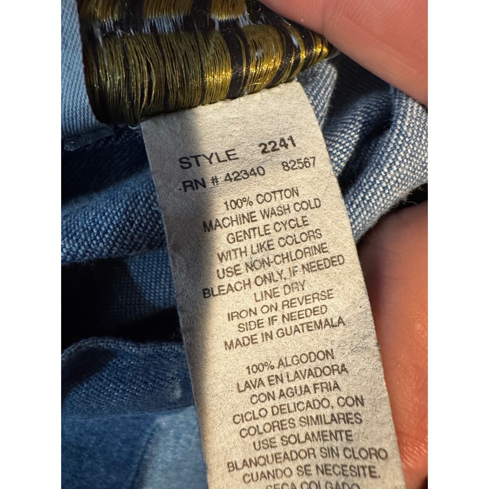 Jaclyn Smith Sport Vintage 90s Denim Long Skirt Embroidered Floral Blue Medium - Picture 6 of 10